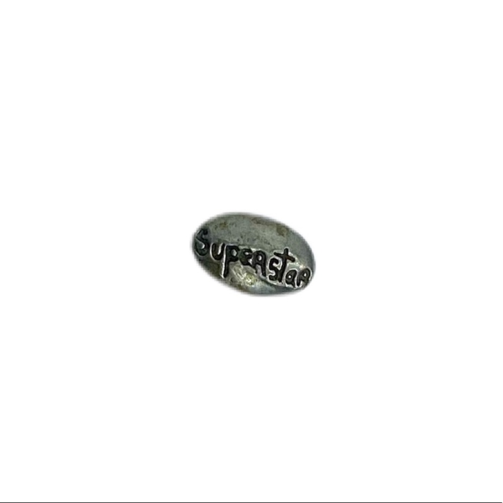 Pewter Silver Engraved SUPERSTAR Inspirational Pocket Pebble Hug Token